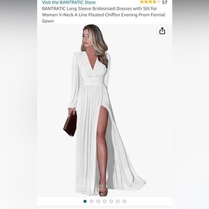 Chiffon Floor Length White Gown